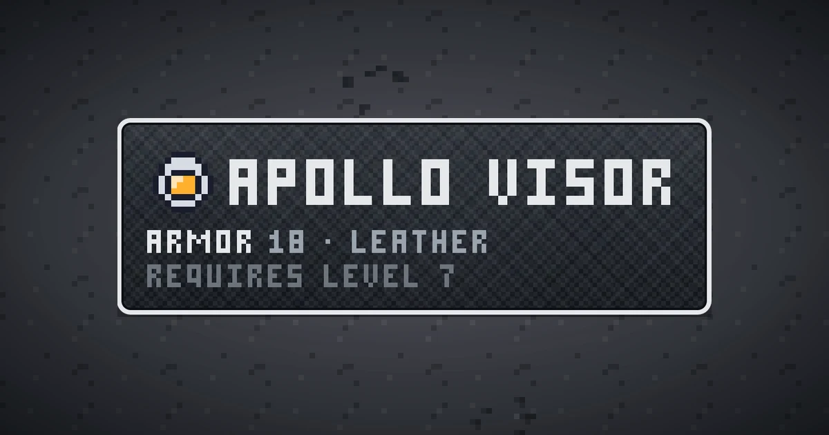 APOLLO VISOR, a base item head in Ada's Trail, shown on the map of THE MOON where it drops