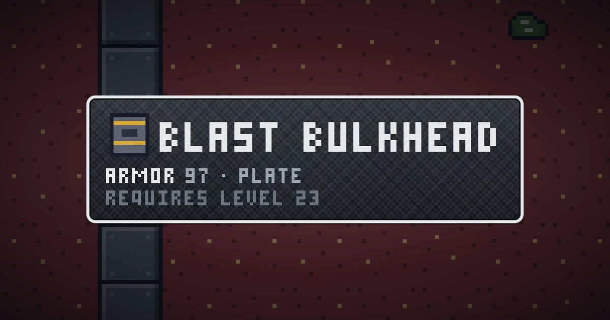 BLAST BULKHEAD, a base item shield in Ada's Trail, shown on the map of THE BUNKER where it drops