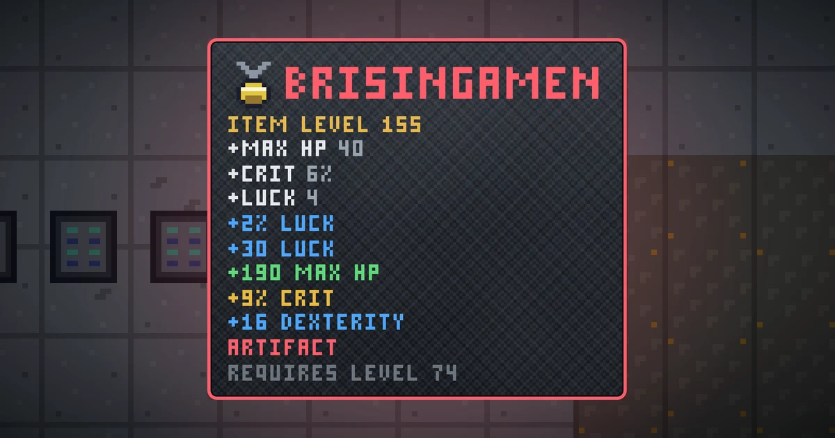 BRISINGAMEN, a artifact amulet in Ada's Trail, shown on the map of GOODCO HQ where it drops