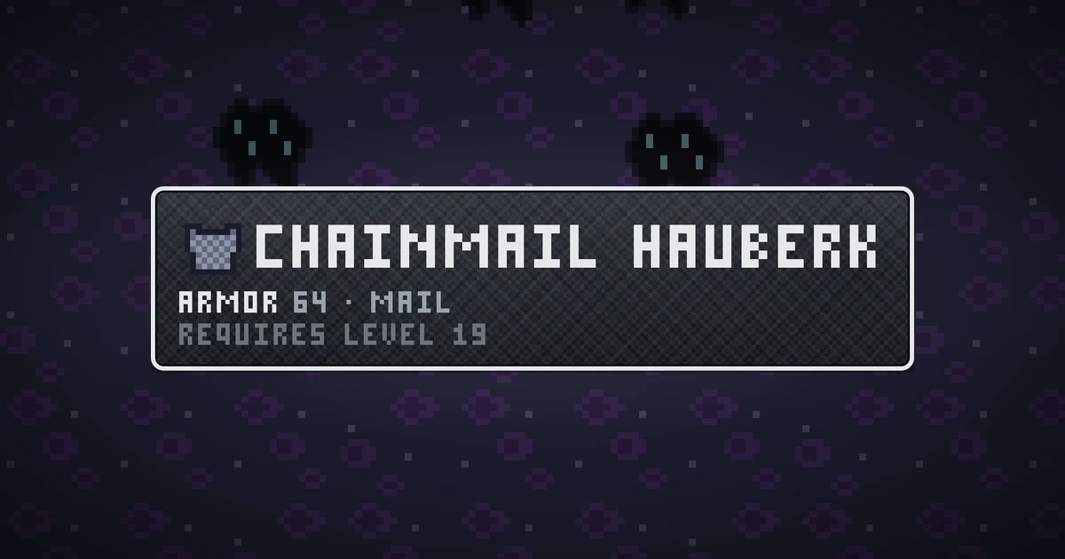 CHAINMAIL HAUBERK, a base item chest in Ada's Trail, shown on the map of THE RIFT where it drops