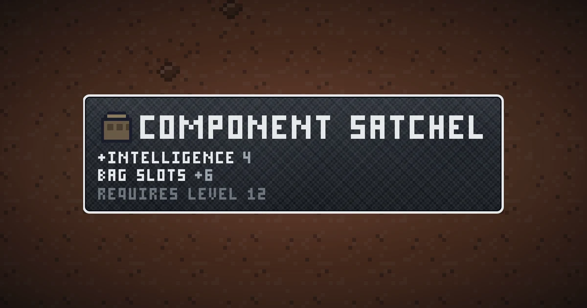 COMPONENT SATCHEL, a base item bag in Ada's Trail, shown on the map of MARS where it drops