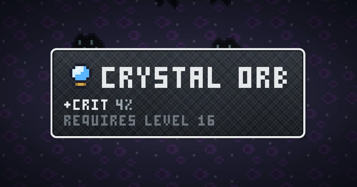 CRYSTAL ORB, a base item trinket in Ada's Trail, shown on the map of THE RIFT where it drops