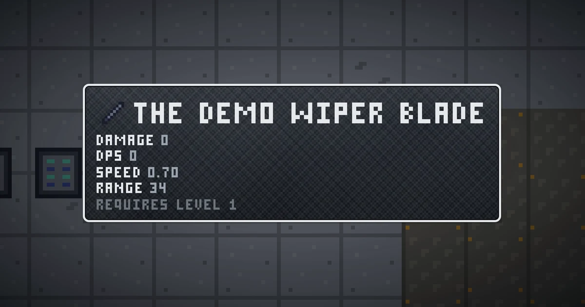 THE DEMO WIPER BLADE, a base item weapon in Ada's Trail, shown on the map of GOODCO HQ where it drops