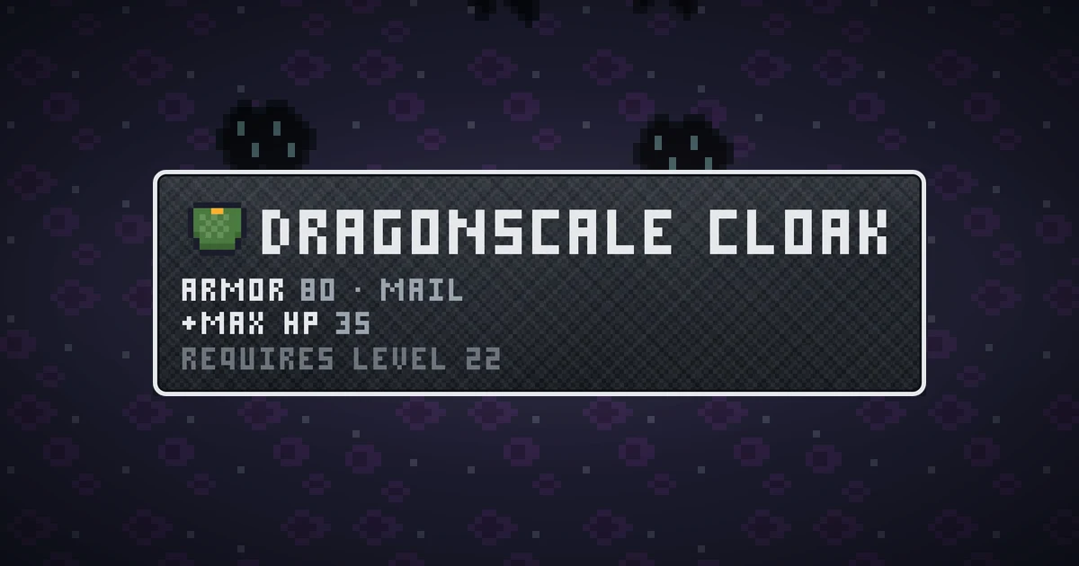 DRAGONSCALE CLOAK, a base item chest in Ada's Trail, shown on the map of THE RIFT where it drops