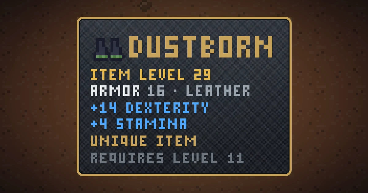 DUSTBORN, a unique feet in Ada's Trail, shown on the map of MARS where it drops