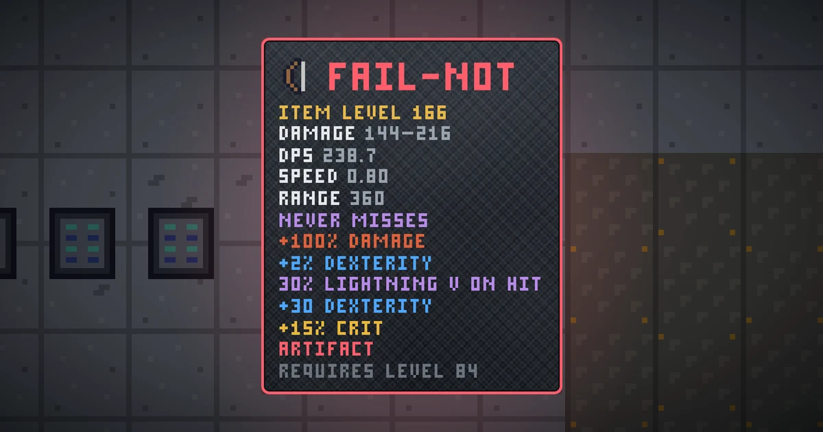 FAIL-NOT, a artifact weapon in Ada's Trail, shown on the map of GOODCO HQ where it drops