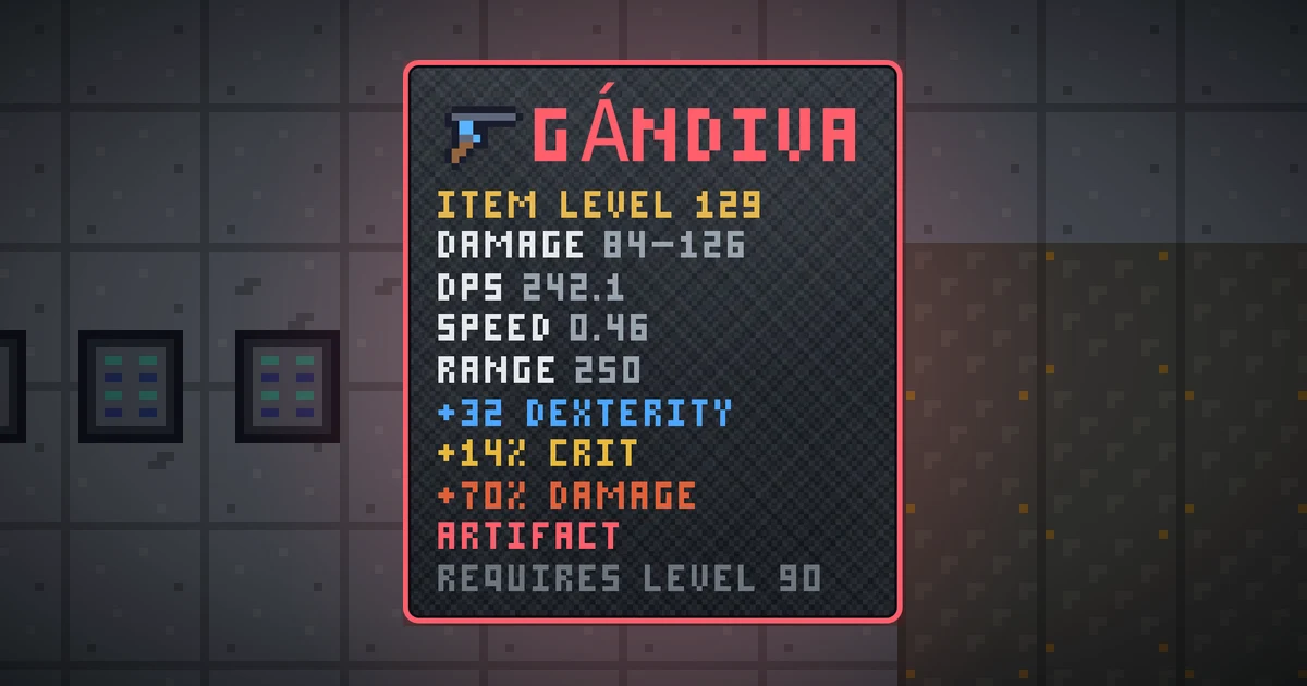 GÁNDIVA, a artifact weapon in Ada's Trail, shown on the map of GOODCO HQ where it drops