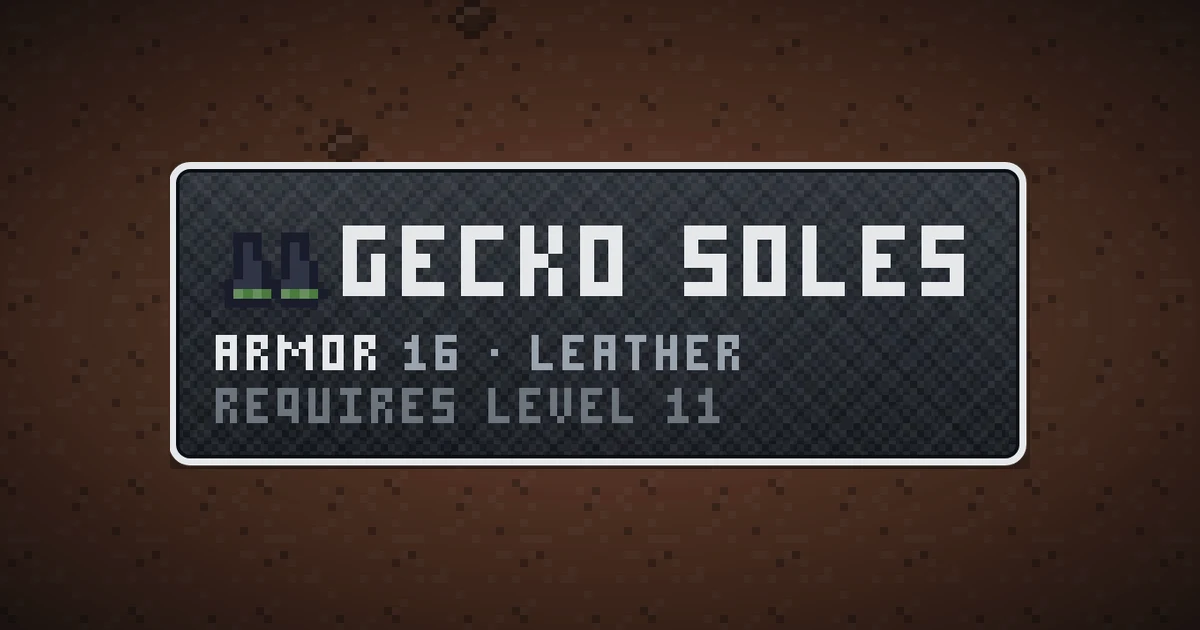 GECKO SOLES, a base item feet in Ada's Trail, shown on the map of MARS where it drops