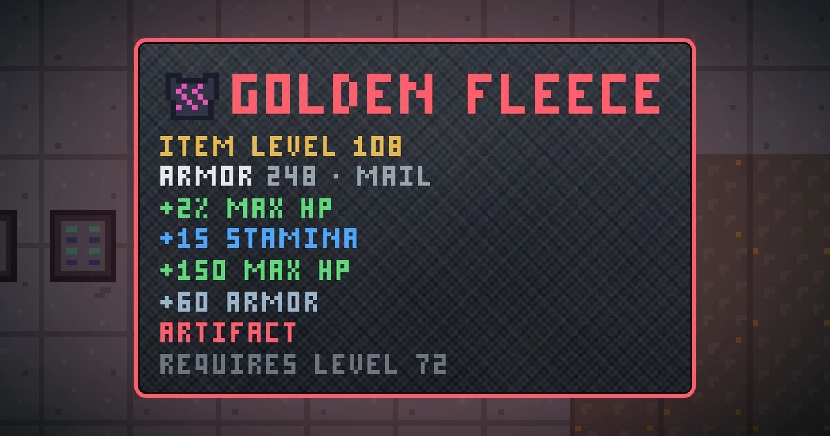 GOLDEN FLEECE, a artifact chest in Ada's Trail, shown on the map of GOODCO HQ where it drops