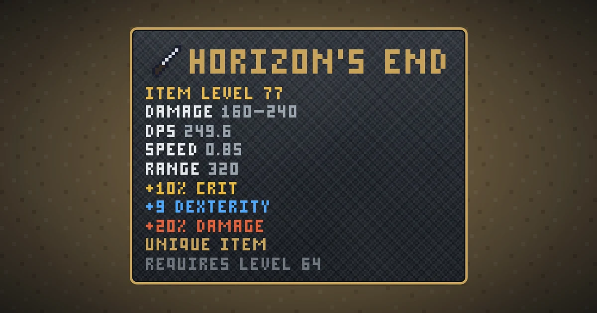 HORIZON'S END, a unique weapon in Ada's Trail, shown on the map of BOOT HILL where it drops