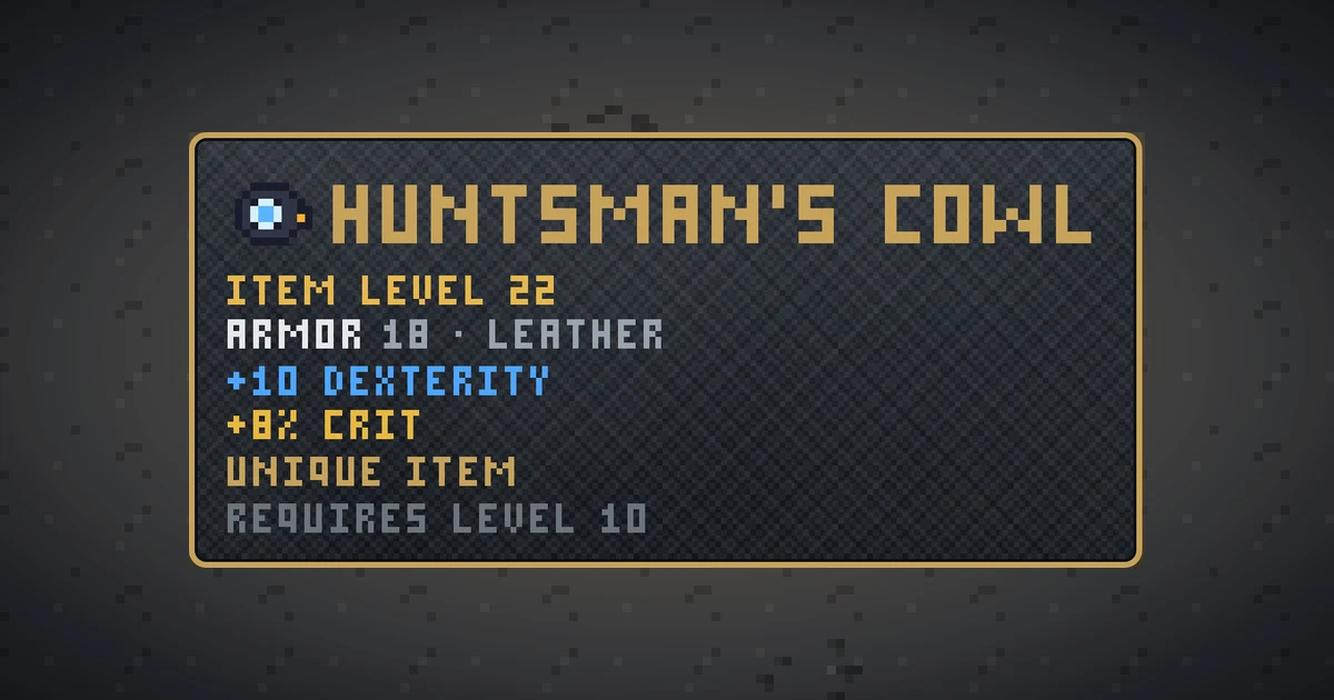 HUNTSMAN'S COWL, a unique head in Ada's Trail, shown on the map of THE MOON where it drops