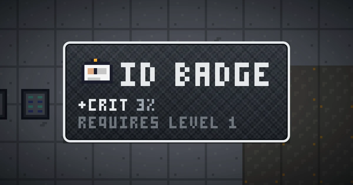 ID BADGE, a base item trinket in Ada's Trail, shown on the map of GOODCO HQ where it drops