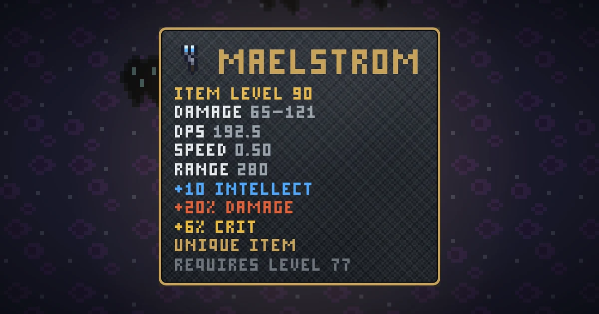 MAELSTROM, a unique weapon in Ada's Trail, shown on the map of THE RIFT where it drops