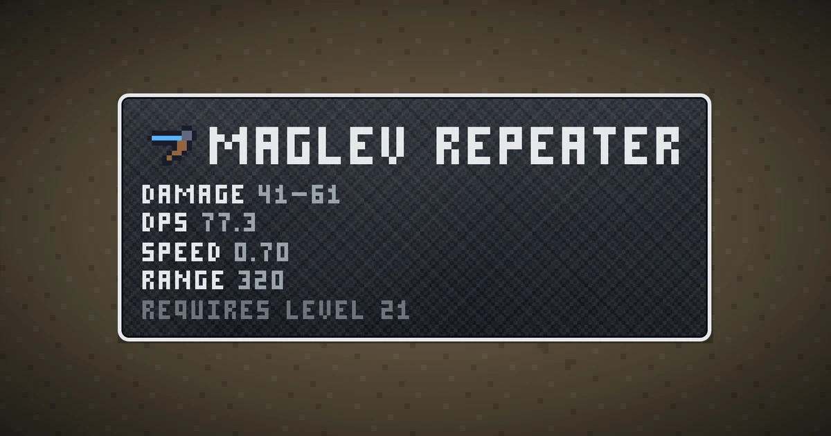 MAGLEV REPEATER, a base item weapon in Ada's Trail, shown on the map of BOOT HILL where it drops