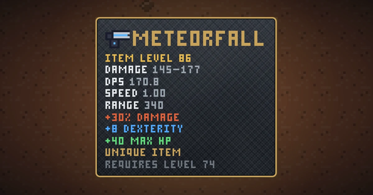 METEORFALL, a unique weapon in Ada's Trail, shown on the map of MARS where it drops