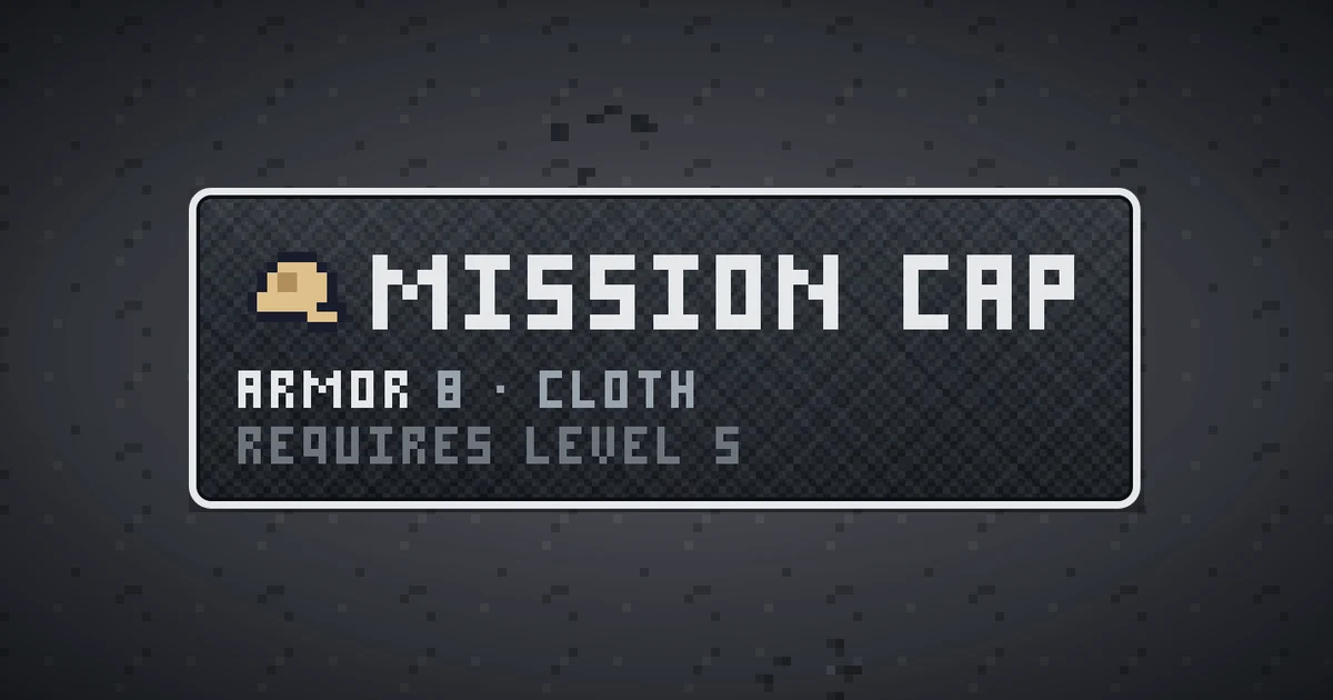 MISSION CAP, a base item head in Ada's Trail, shown on the map of THE MOON where it drops