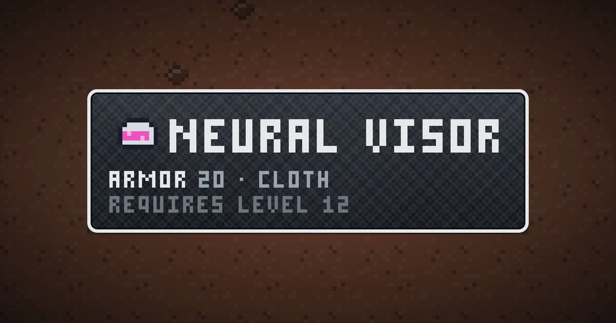 NEURAL VISOR, a base item head in Ada's Trail, shown on the map of MARS where it drops