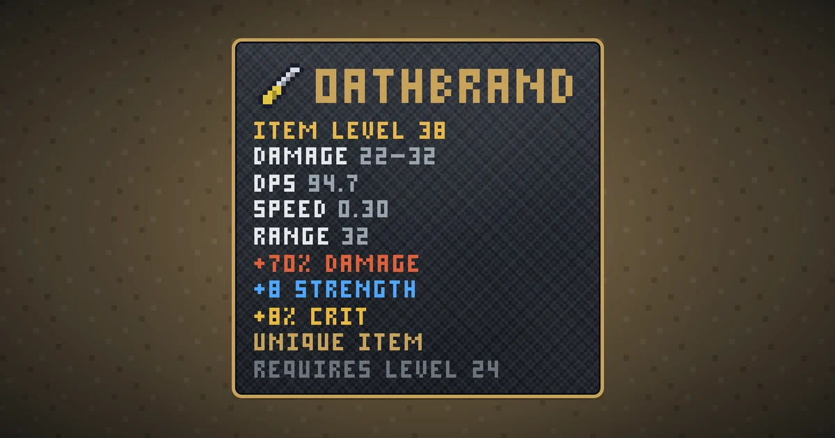 OATHBRAND, a unique weapon in Ada's Trail, shown on the map of BOOT HILL where it drops