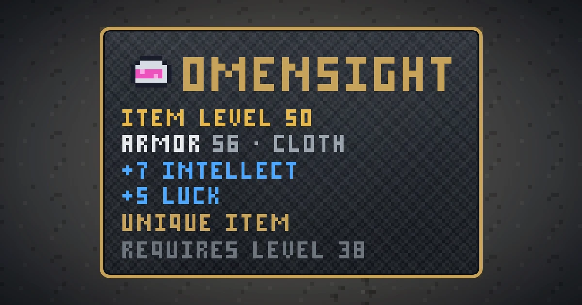 OMENSIGHT, a unique head in Ada's Trail, shown on the map of THE MOON where it drops