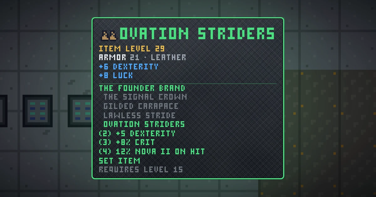 OVATION STRIDERS, a set feet in Ada's Trail, shown on the map of GOODCO HQ where it drops