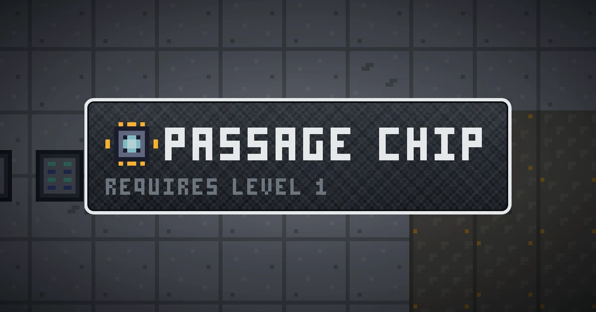 PASSAGE CHIP, a base item trinket in Ada's Trail, shown on the map of GOODCO HQ where it drops