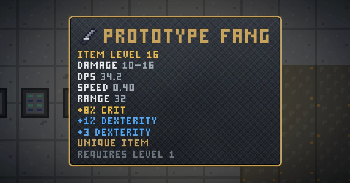 PROTOTYPE FANG, a unique weapon in Ada's Trail, shown on the map of GOODCO HQ where it drops