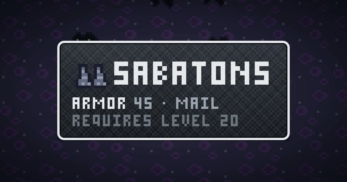 SABATONS, a base item feet in Ada's Trail, shown on the map of THE RIFT where it drops