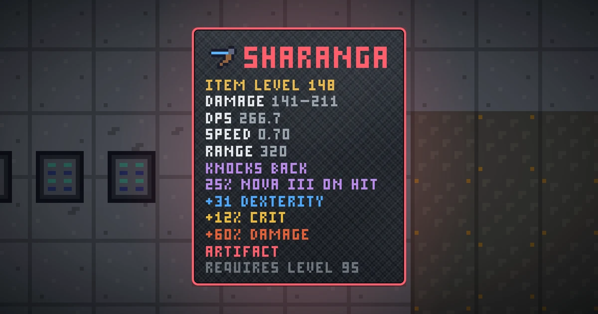 SHARANGA, a artifact weapon in Ada's Trail, shown on the map of GOODCO HQ where it drops