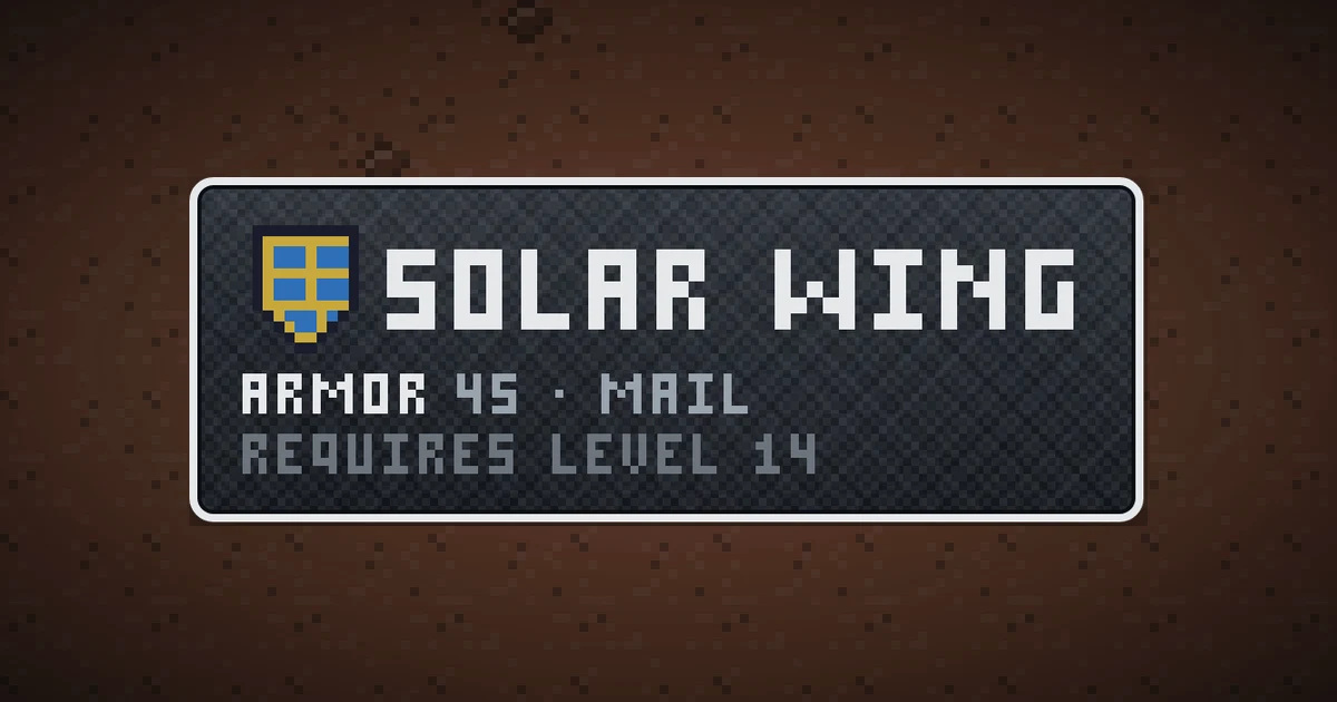SOLAR WING, a base item shield in Ada's Trail, shown on the map of MARS where it drops