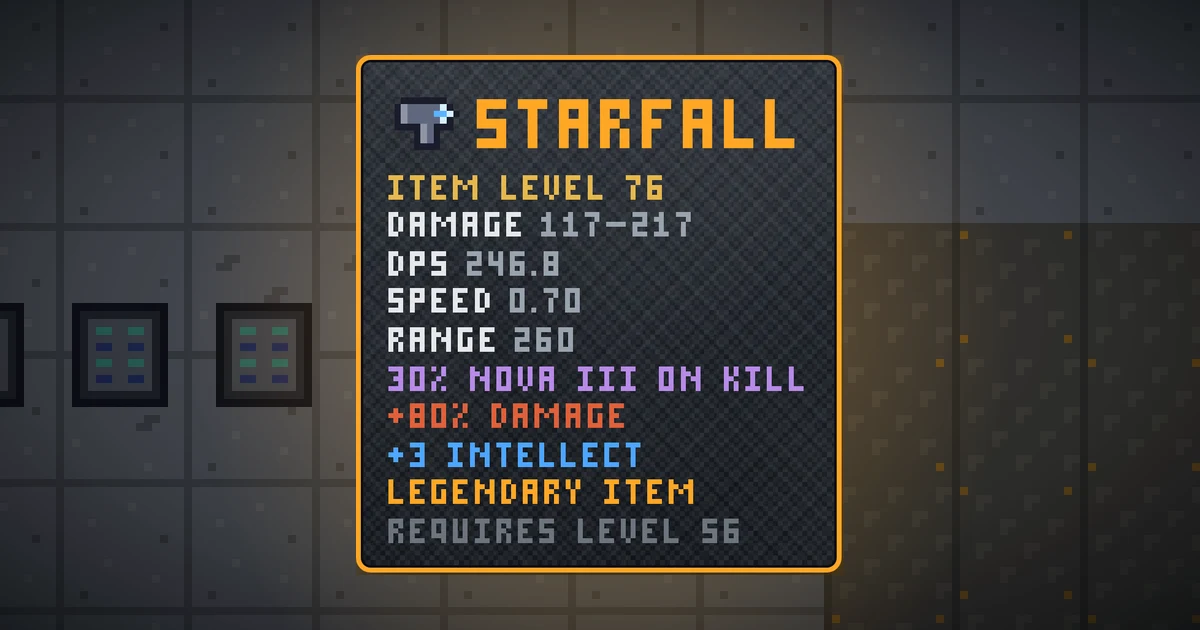 STARFALL, a legendary weapon in Ada's Trail, shown on the map of GOODCO HQ where it drops