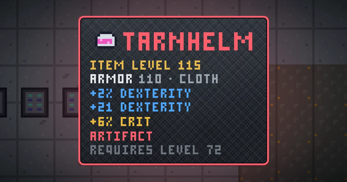 TARNHELM, a artifact head in Ada's Trail, shown on the map of GOODCO HQ where it drops