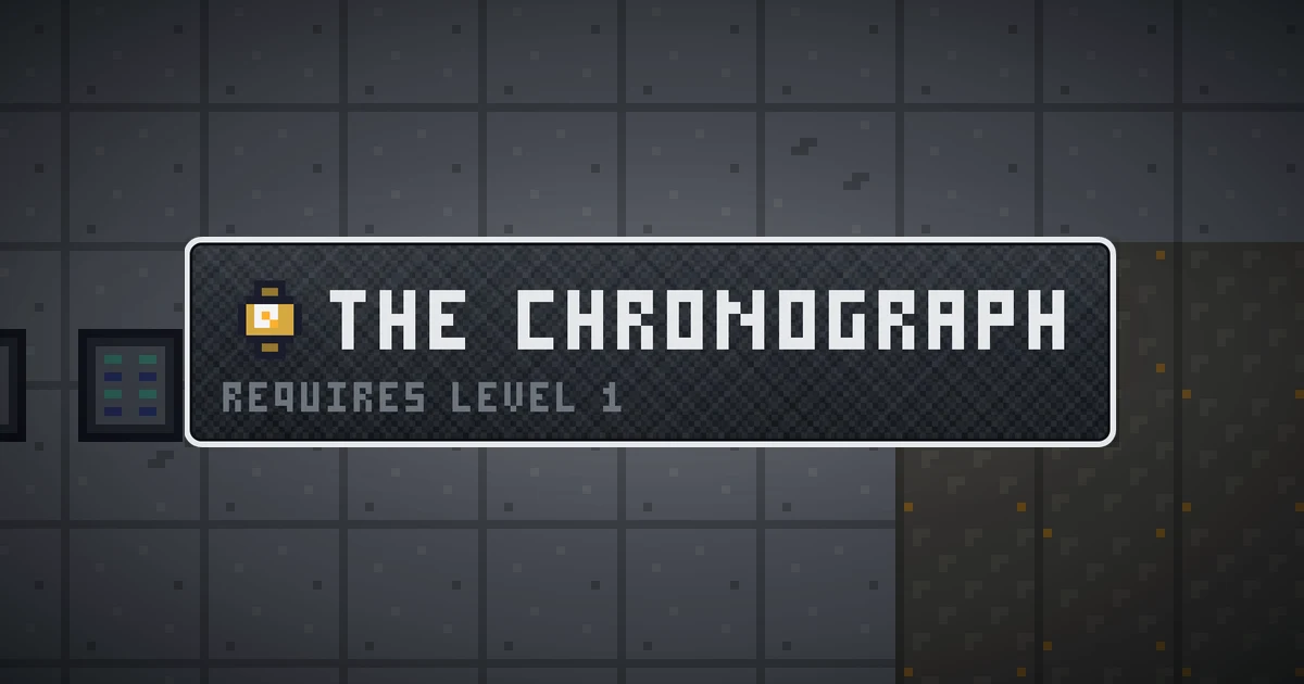 THE CHRONOGRAPH, a base item trinket in Ada's Trail, shown on the map of GOODCO HQ where it drops