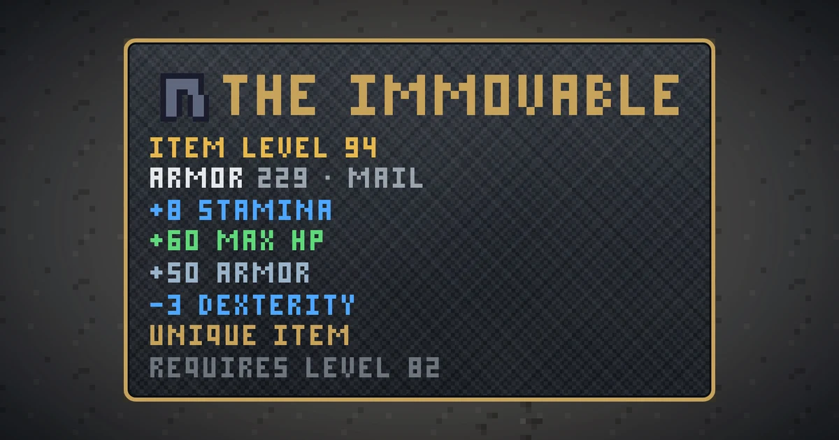 THE IMMOVABLE, a unique legs in Ada's Trail, shown on the map of THE MOON where it drops