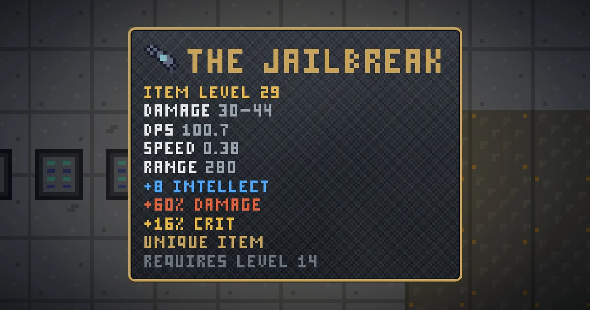 THE JAILBREAK, a unique weapon in Ada's Trail, shown on the map of GOODCO HQ where it drops