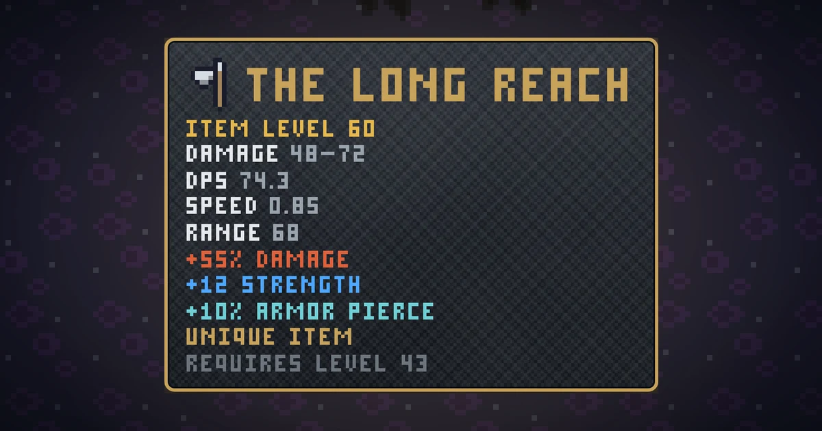 THE LONG REACH, a unique weapon in Ada's Trail, shown on the map of THE RIFT where it drops