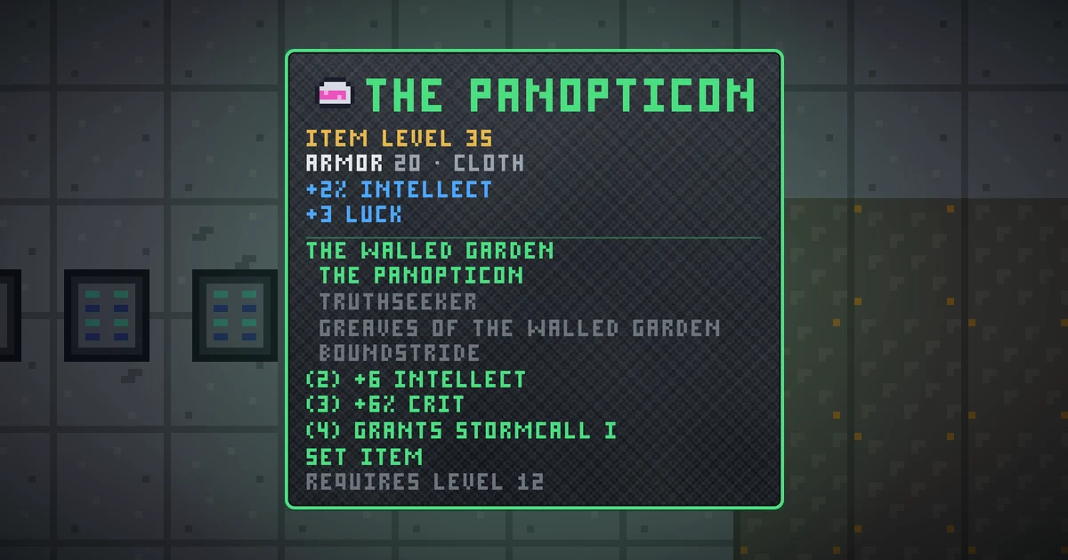 THE PANOPTICON, a set head in Ada's Trail, shown on the map of GOODCO HQ where it drops