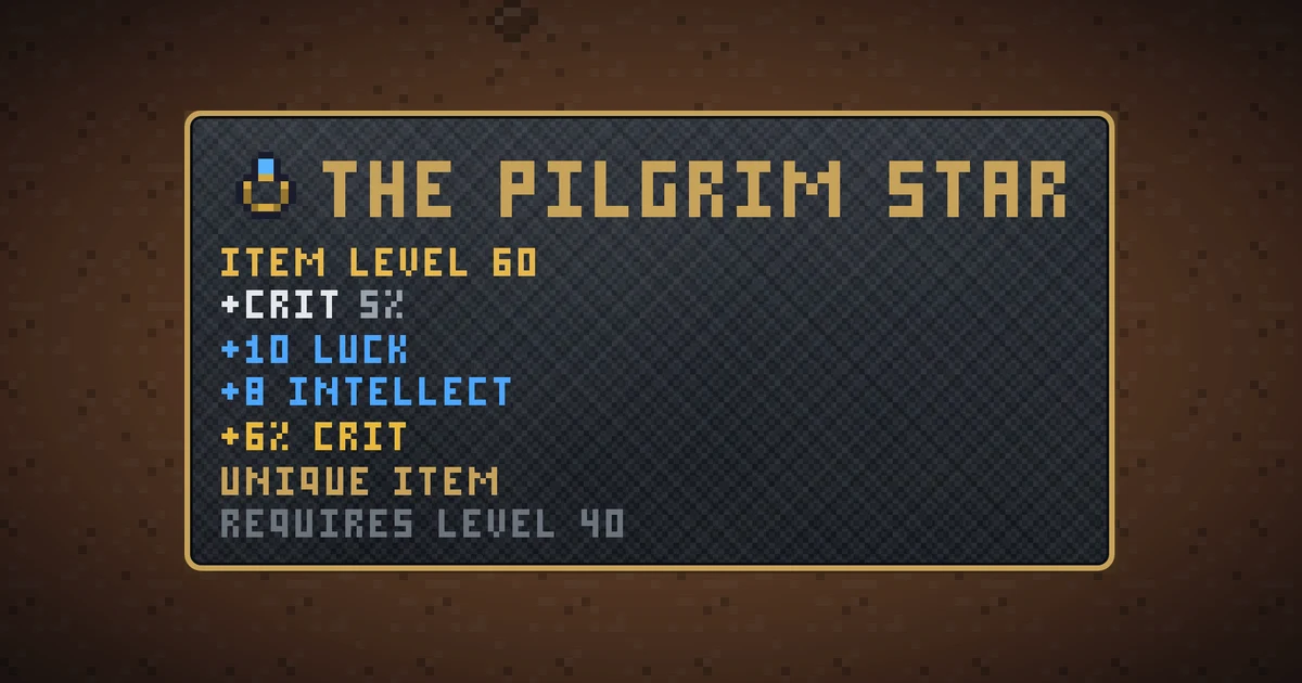 THE PILGRIM STAR, a unique ring in Ada's Trail, shown on the map of MARS where it drops