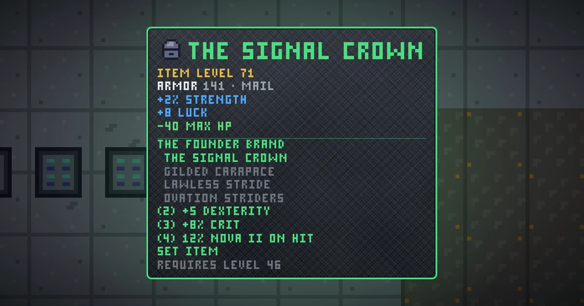 THE SIGNAL CROWN, a set head in Ada's Trail, shown on the map of GOODCO HQ where it drops