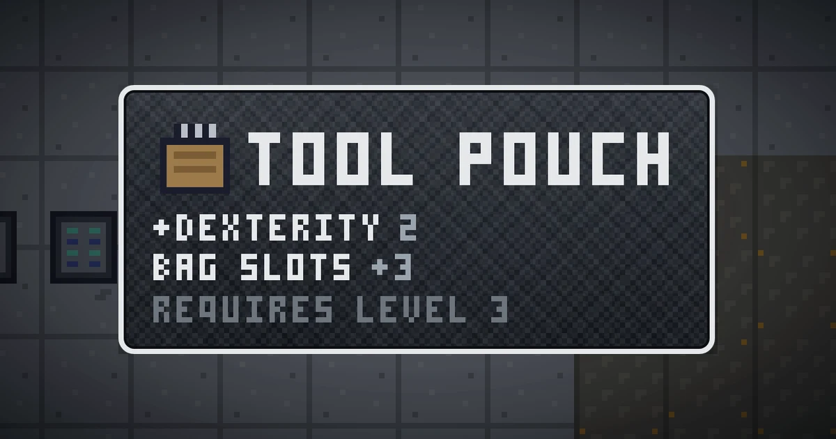 TOOL POUCH, a base item bag in Ada's Trail, shown on the map of GOODCO HQ where it drops