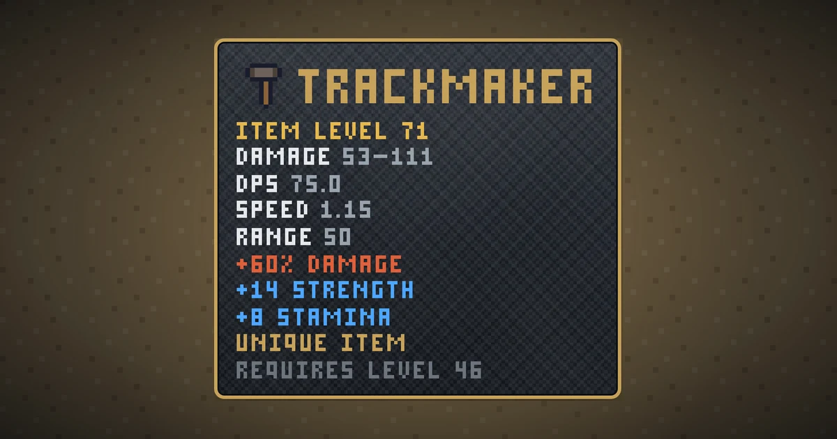TRACKMAKER, a unique weapon in Ada's Trail, shown on the map of BOOT HILL where it drops