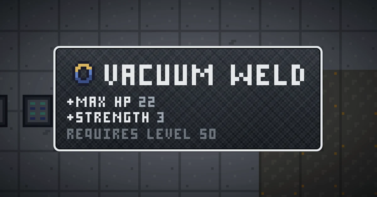 VACUUM WELD, a base item ring in Ada's Trail, shown on the map of GOODCO HQ where it drops