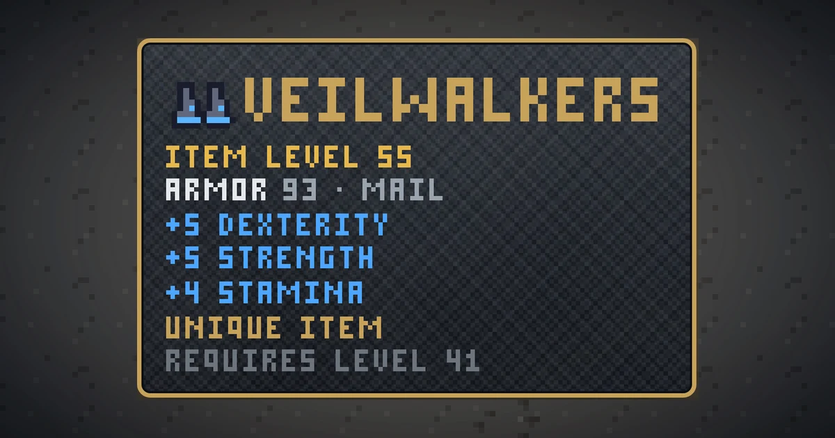 VEILWALKERS, a unique feet in Ada's Trail, shown on the map of THE MOON where it drops