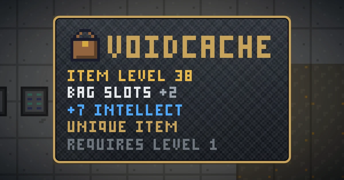 VOIDCACHE, a unique bag in Ada's Trail, shown on the map of GOODCO HQ where it drops