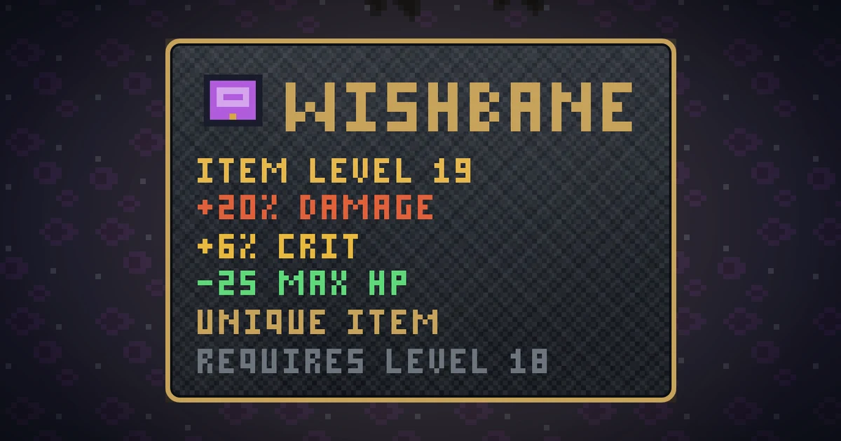 WISHBANE, a unique trinket in Ada's Trail, shown on the map of THE RIFT where it drops