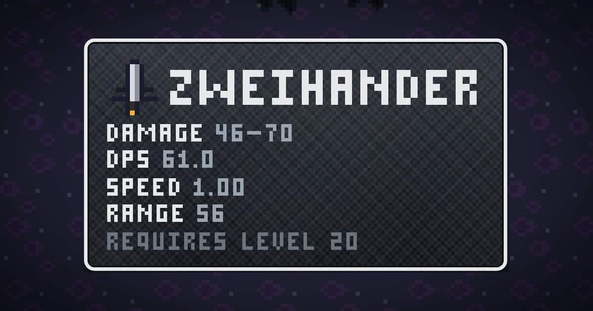 ZWEIHANDER, a base item weapon in Ada's Trail, shown on the map of THE RIFT where it drops