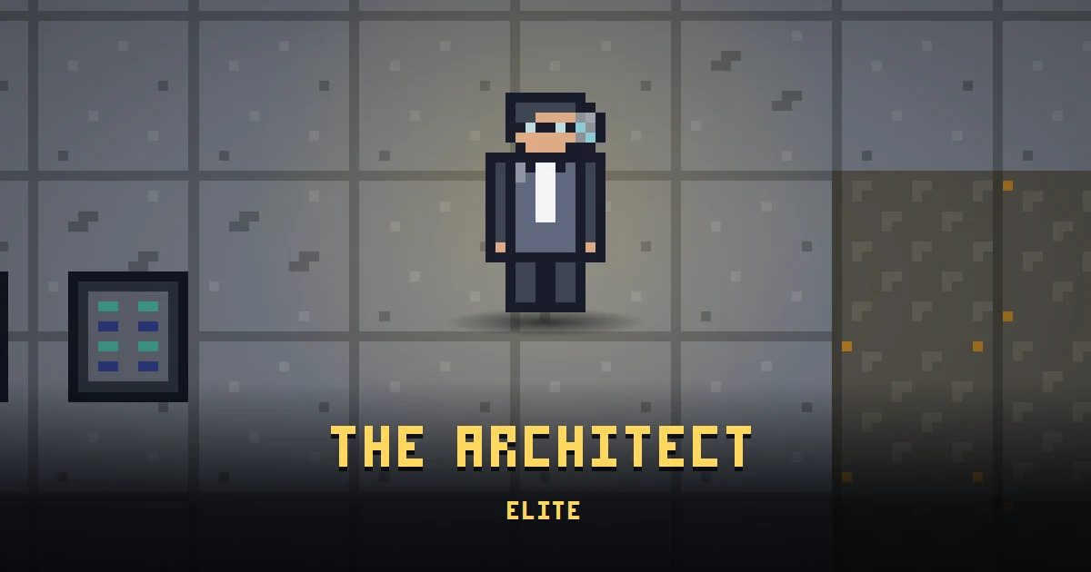 THE ARCHITECT, elite of GOODCO HQ in Ada's Trail, shown on the map of the level it patrols