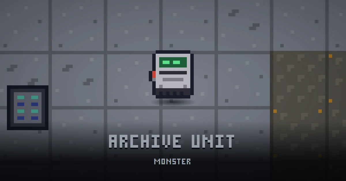 ARCHIVE UNIT, monster of GOODCO HQ in Ada's Trail, shown on the map of the level it patrols