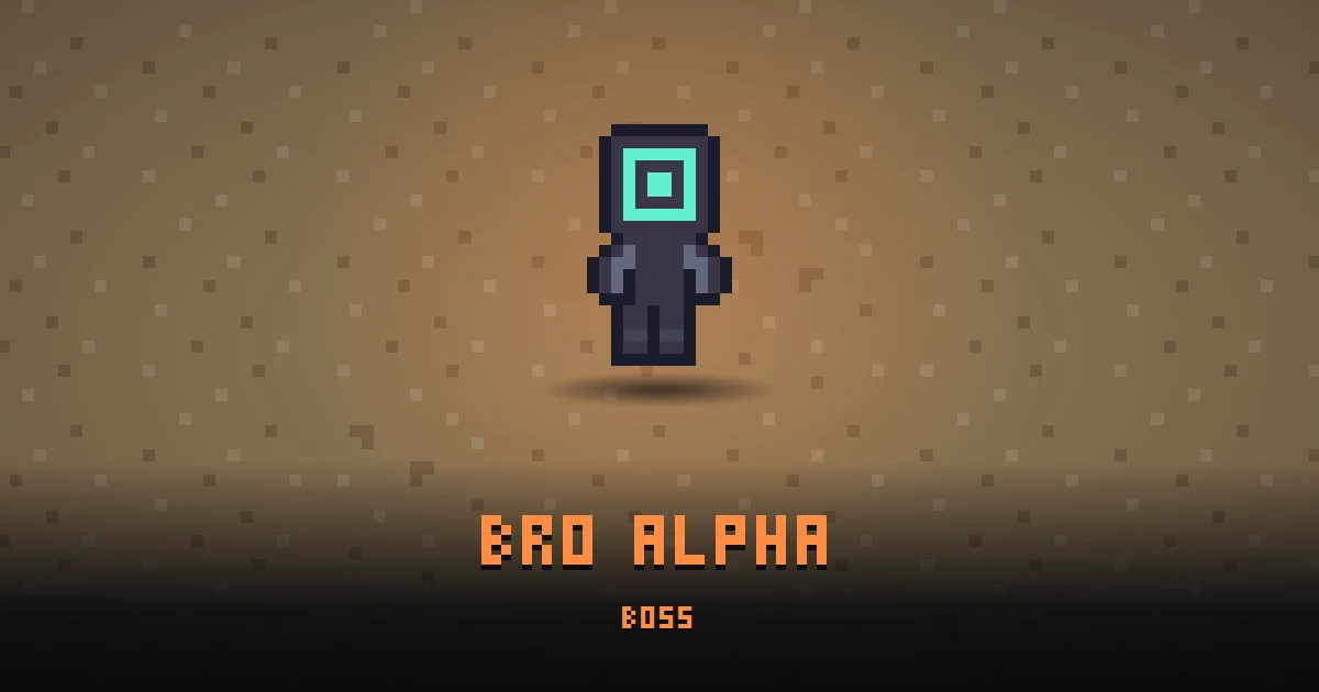 BRO ALPHA, boss of BOOT HILL in Ada's Trail, shown on the map of the level it patrols