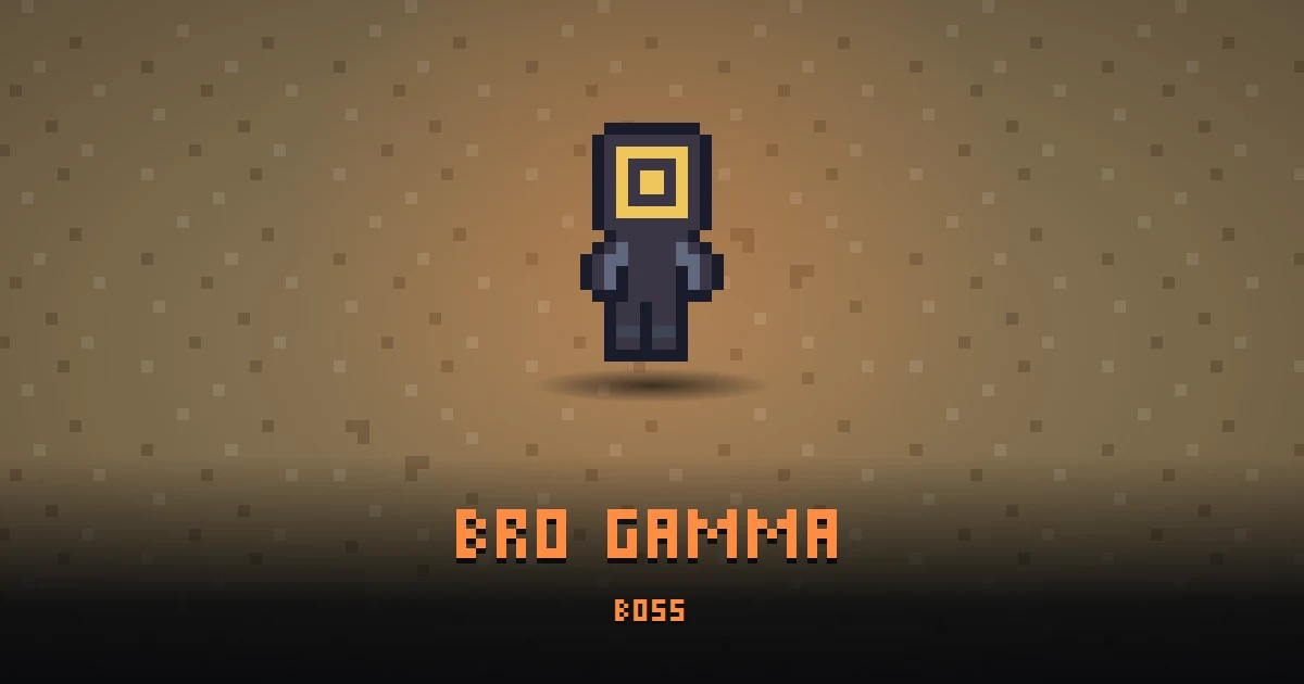 BRO GAMMA, boss of BOOT HILL in Ada's Trail, shown on the map of the level it patrols