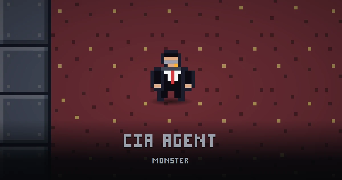 CIA AGENT, monster of THE BUNKER in Ada's Trail, shown on the map of the level it patrols